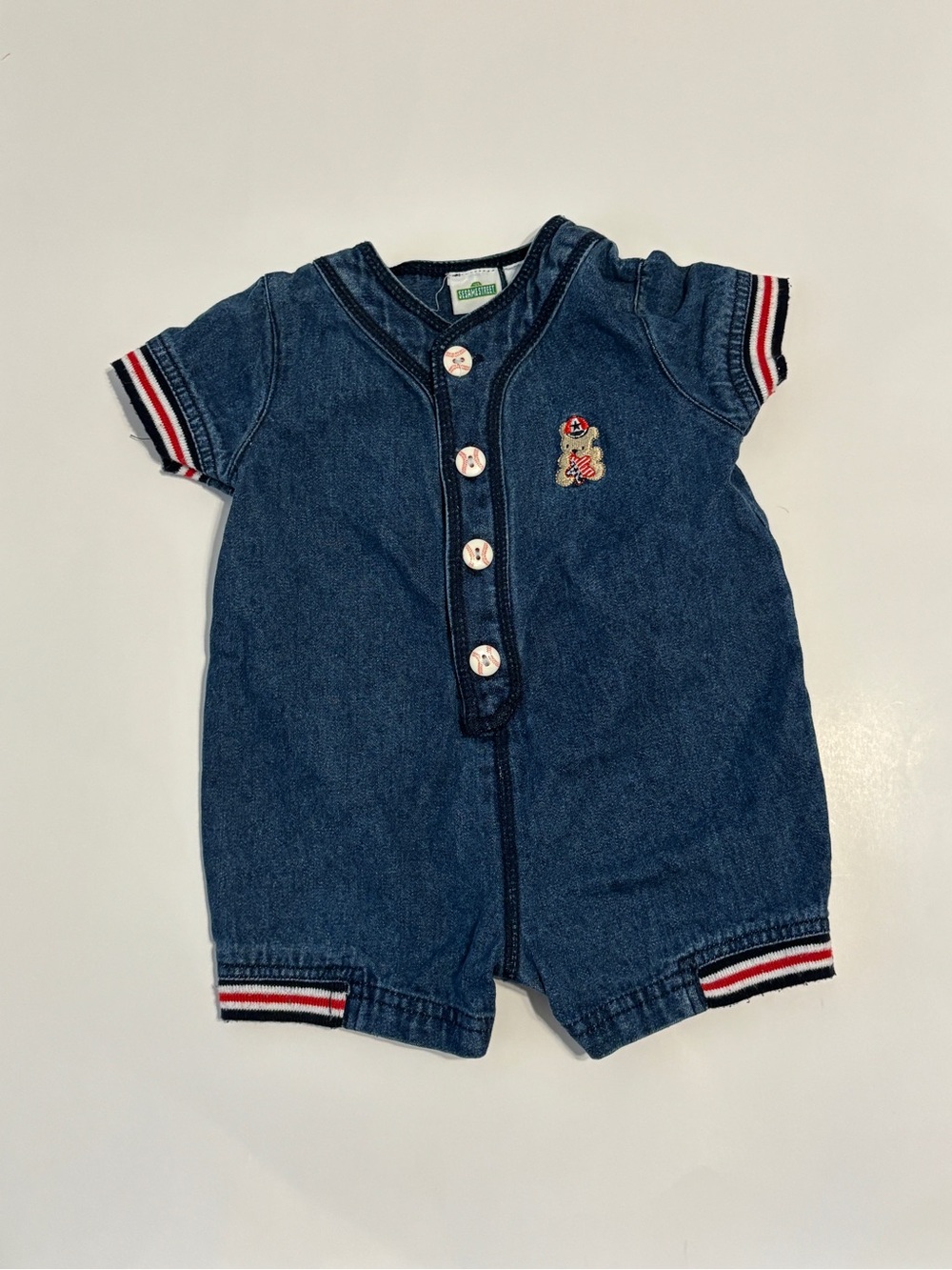 Sesame Street Denim Blue Short Sleeve One-Piece
